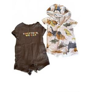 2-pack baby boy romper bundle / 2 piece baby boy summer outfit (3m)